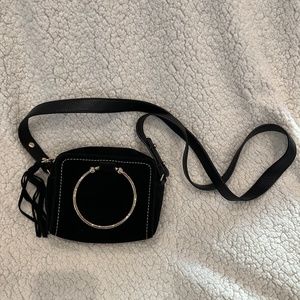 NWT Black Suede Milly Astor Camera Bag